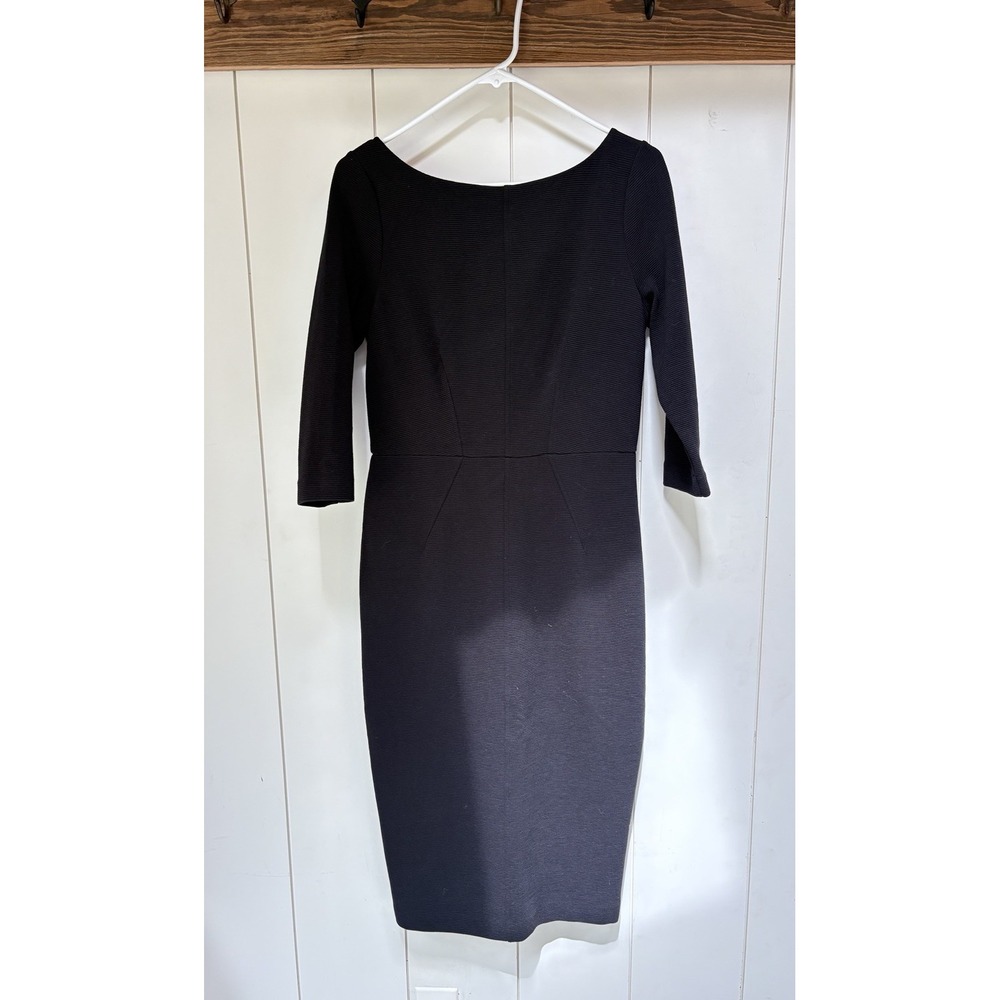 Boden Aurelia Ottoman Sheath Dress Size 8L Black Academia Cocktail Wedding Guest